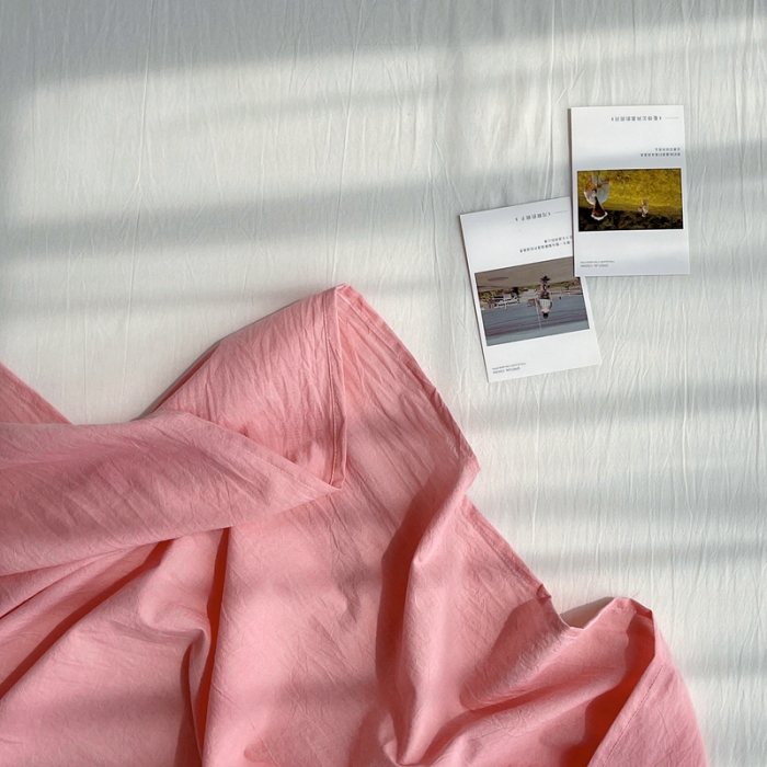 91家纺网 家纺一手货源 找家纺 安莱生活 2021新款全棉水洗棉单床单 玫粉