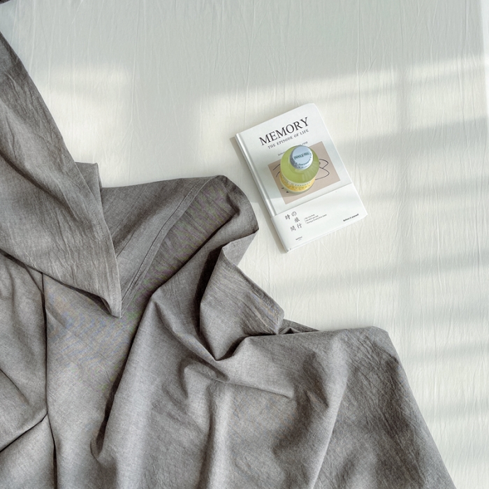 91家纺网 家纺一手货源 找家纺 安莱生活 2021新款全棉水洗棉单床单 浅灰