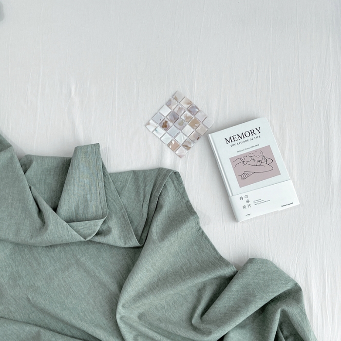 91家纺网 家纺一手货源 找家纺 安莱生活 2021新款全棉水洗棉单床单 青绿