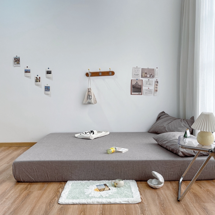 91家纺网 家纺一手货源 找家纺 安莱生活 2021新款全棉水洗棉单床笠 咖啡