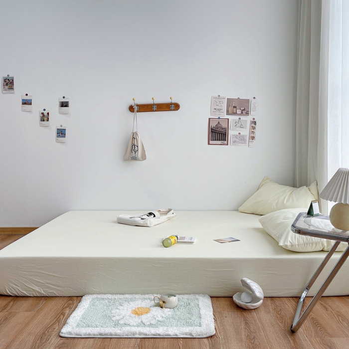 91家纺网 家纺一手货源 找家纺 安莱生活 2021新款全棉水洗棉单床笠 奶黄