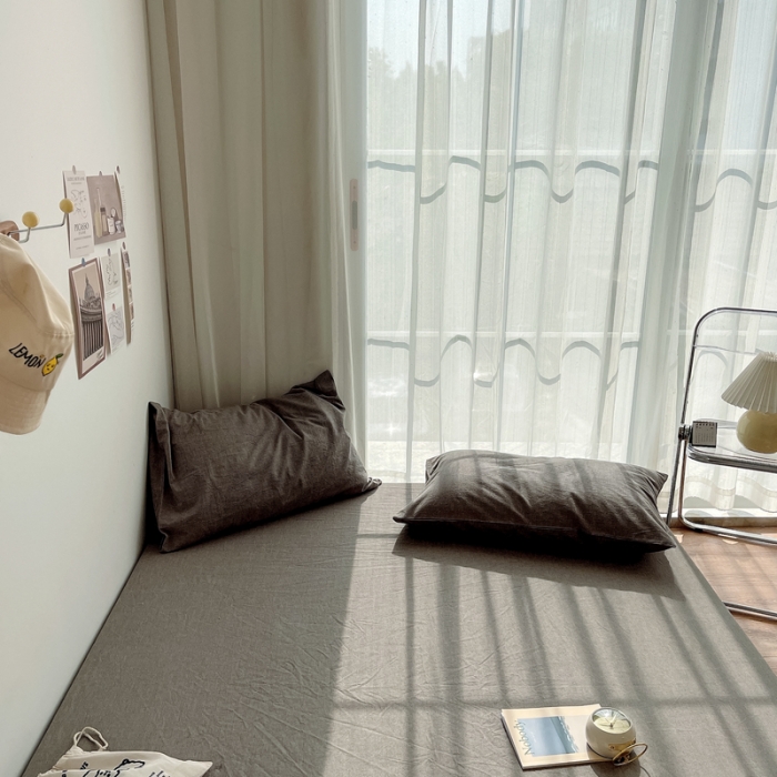 91家纺网 家纺一手货源 找家纺 安莱生活 2021新款全棉水洗棉单床笠 浅灰