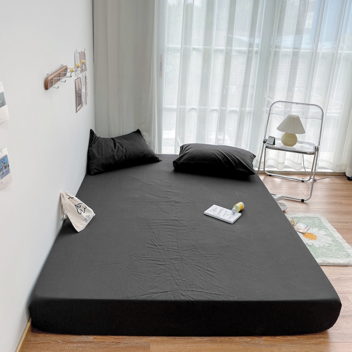 91家纺网 家纺一手货源 找家纺 安莱生活 2021新款全棉水洗棉单床笠 铁灰