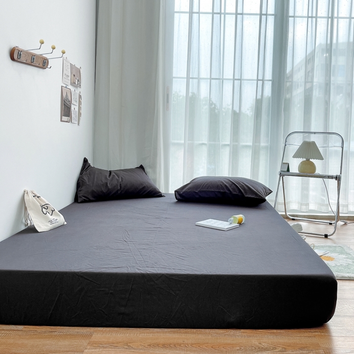 91家纺网 家纺一手货源 找家纺 安莱生活 2021新款全棉水洗棉单床笠 铁灰