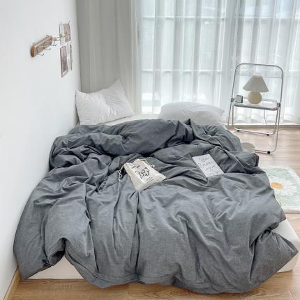 91家纺网 家纺一手货源 找家纺 安莱生活 2021新款全棉水洗棉单被套 深灰