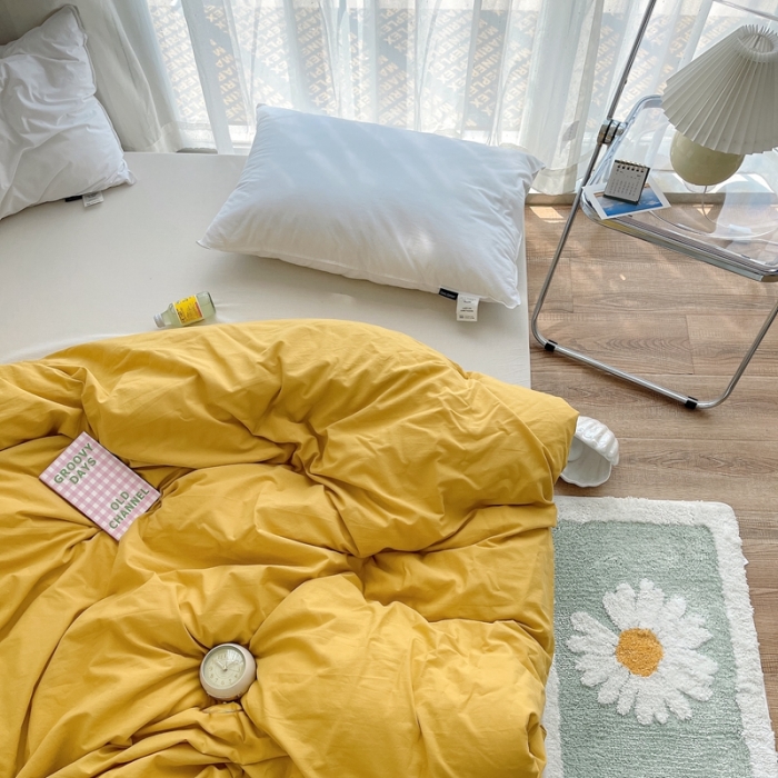 91家纺网 家纺一手货源 找家纺 安莱生活 2021新款全棉水洗棉单被套 姜黄