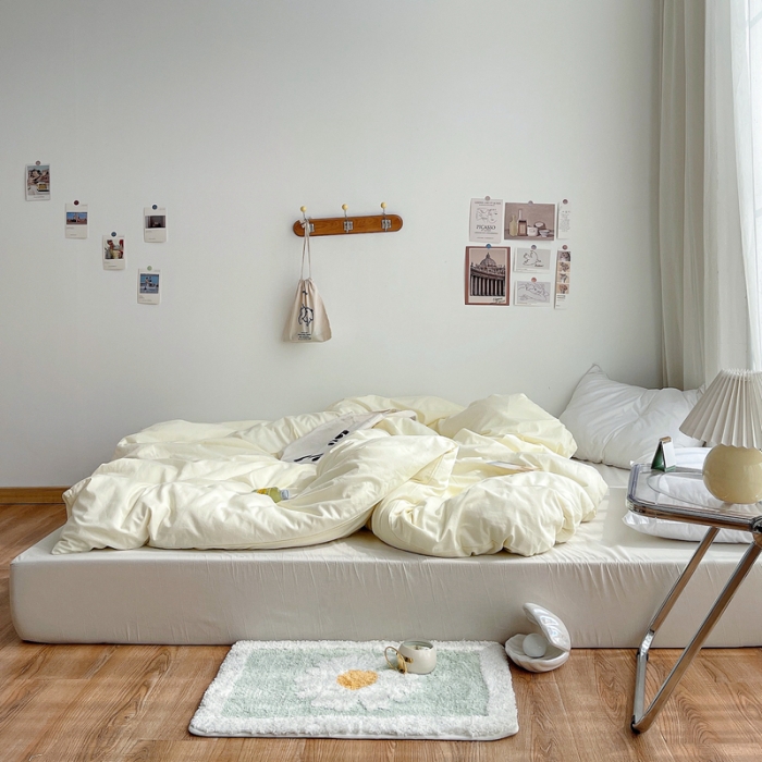 91家纺网 家纺一手货源 找家纺 安莱生活 2021新款全棉水洗棉单被套 奶黄