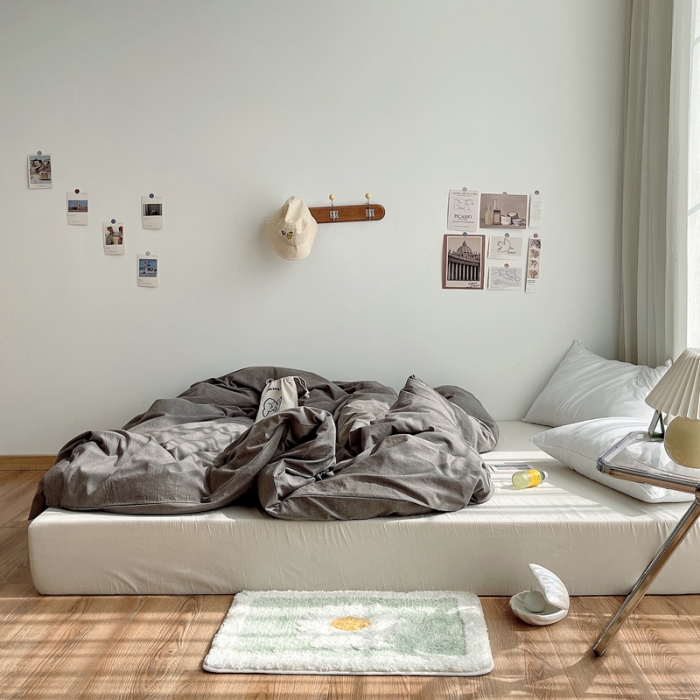 91家纺网 家纺一手货源 找家纺 安莱生活 2021新款全棉水洗棉单被套 浅灰