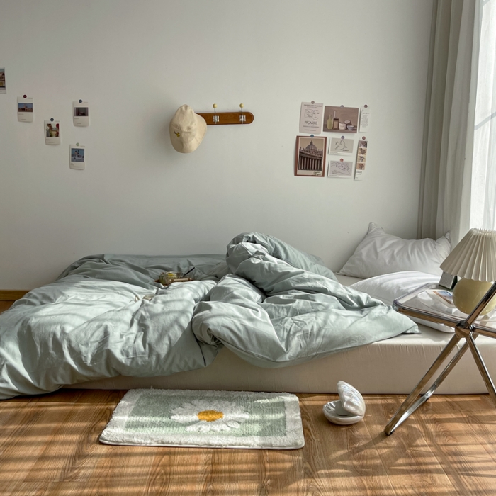 91家纺网 家纺一手货源 找家纺 安莱生活 2021新款全棉水洗棉单被套 青柠