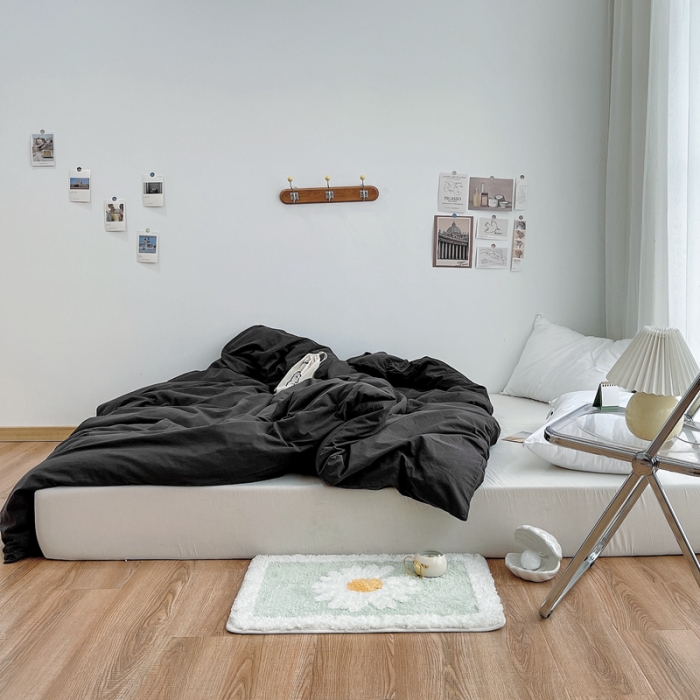 91家纺网 家纺一手货源 找家纺 安莱生活 2021新款全棉水洗棉单被套 铁灰