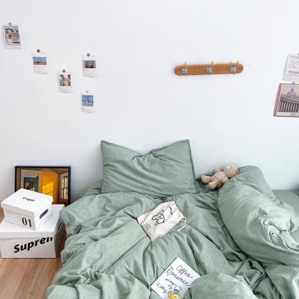 91家纺网 家纺一手货源 找家纺 安莱生活 2021新款全棉水洗棉枕套 青绿