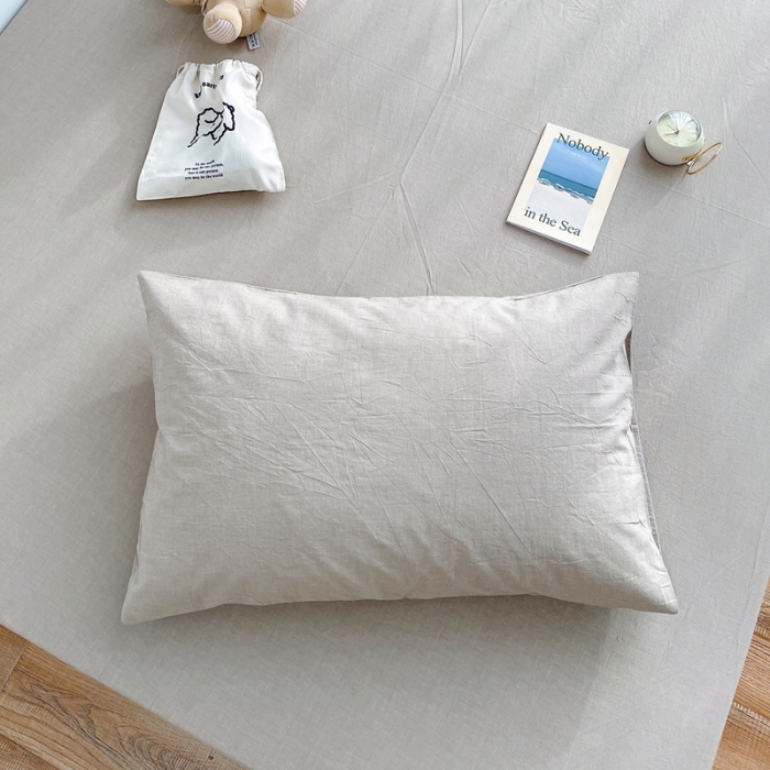 91家纺网 家纺一手货源 找家纺 安莱生活 2021新款全棉水洗棉枕套 卡其