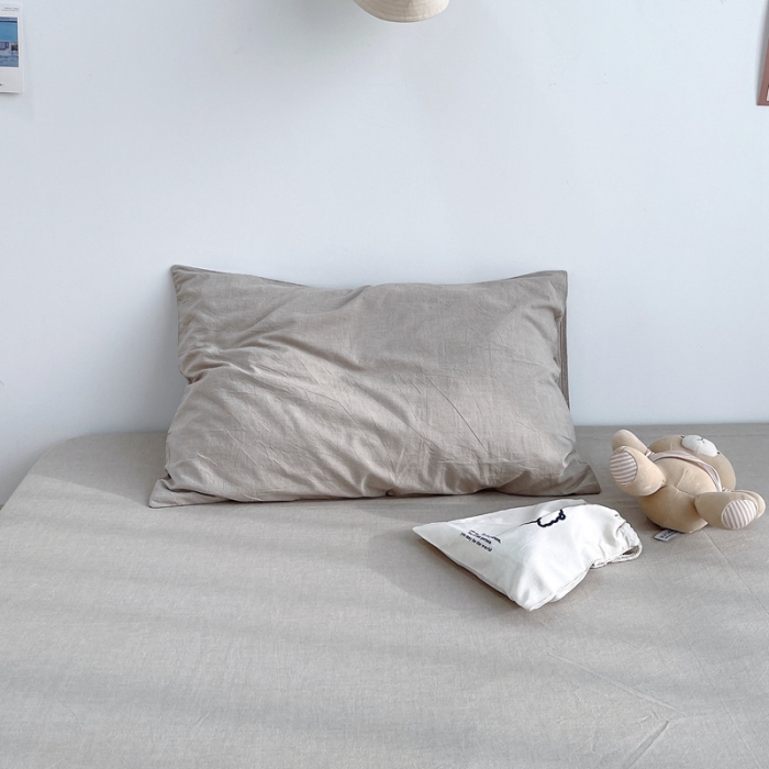 91家纺网 家纺一手货源 找家纺 安莱生活 2021新款全棉水洗棉枕套 卡其