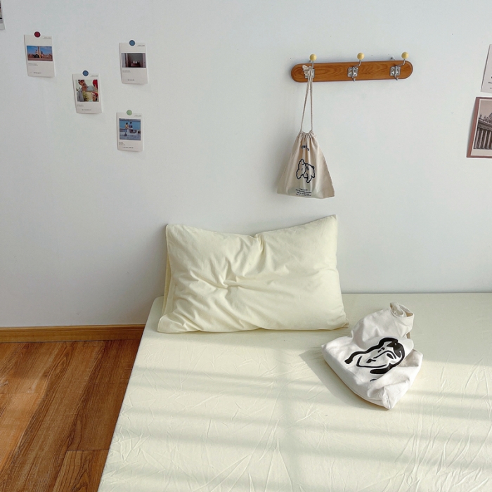 91家纺网 家纺一手货源 找家纺 安莱生活 2021新款全棉水洗棉枕套 奶黄