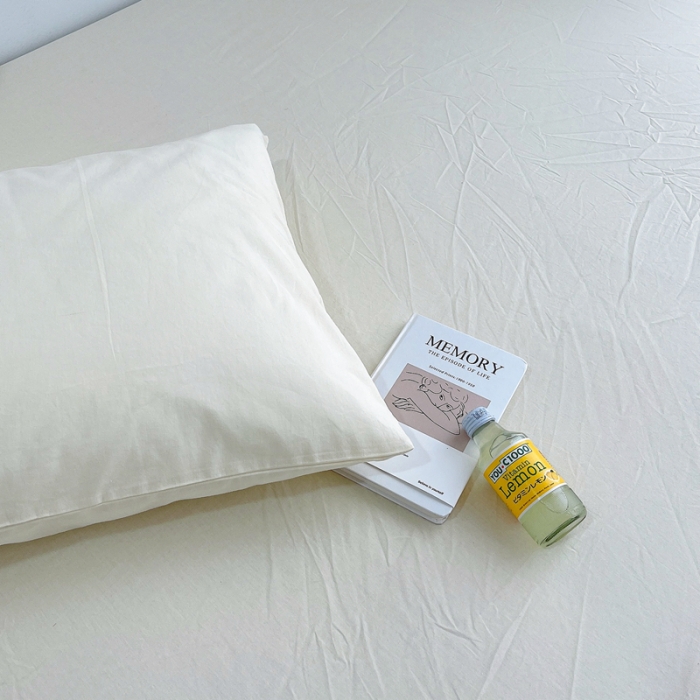 91家纺网 家纺一手货源 找家纺 安莱生活 2021新款全棉水洗棉枕套 奶黄