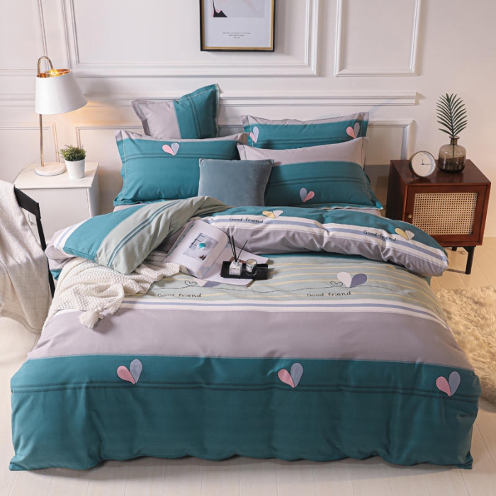 91家纺网 家纺一手货源 找家纺 优姿家纺 2021新款全棉磨毛四件套 倾心