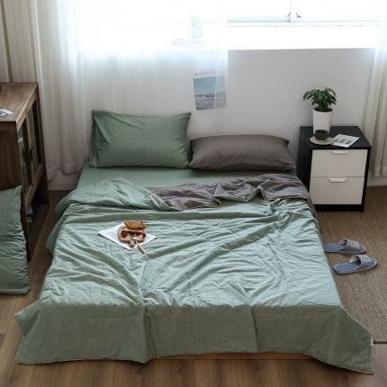 91家纺网 家纺一手货源 找家纺 （总）安莱生活 2021新款全棉水洗棉双拼纯色夏被