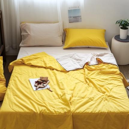 91家纺网 家纺一手货源 找家纺 （总）安莱生活 2021新款全棉水洗棉双拼纯色夏被