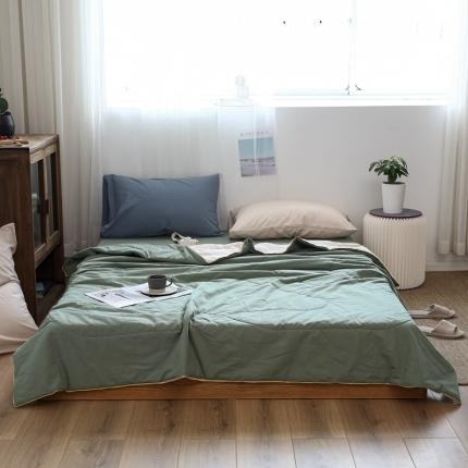 91家纺网 家纺一手货源 找家纺 （总）安莱生活 2021新款全棉水洗棉双拼纯色夏被