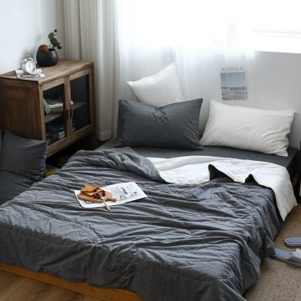 91家纺网 家纺一手货源 找家纺 （总）安莱生活 2021新款全棉水洗棉双拼纯色夏被