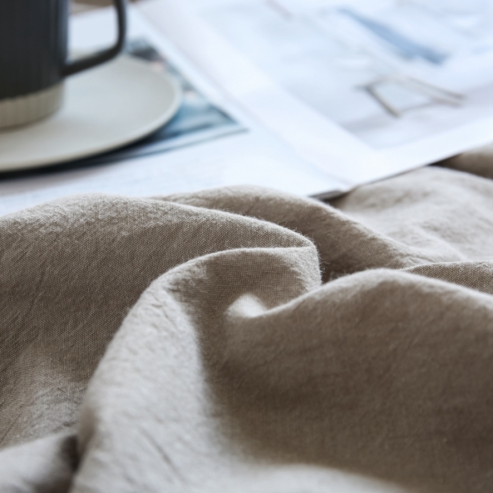 91家纺网 家纺一手货源 找家纺 安莱生活 2021新款全棉水洗棉双拼纯色夏被 浅蓝+卡其