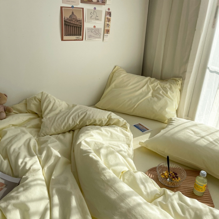 91家纺网 家纺一手货源 找家纺 （总）安莱生活 2021新款芝士纯色/双拼四件套