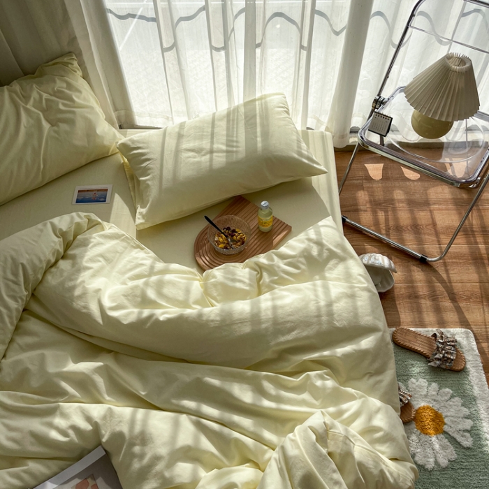 91家纺网 家纺一手货源 找家纺 （总）安莱生活 2021新款芝士纯色/双拼四件套