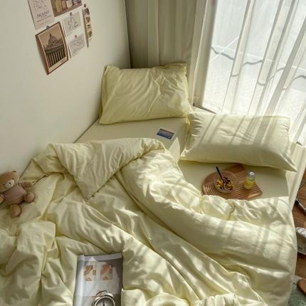 安莱生活 2021新款芝士纯色/双拼四件套 芝士黄纯色