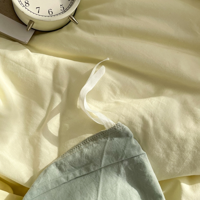 91家纺网 家纺一手货源 找家纺 安莱生活 2021新款芝士纯色/双拼四件套 芝士双拼青柠