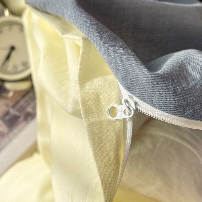 91家纺网 家纺一手货源 找家纺 安莱生活 2021新款芝士纯色/双拼四件套 芝士双拼雾蓝