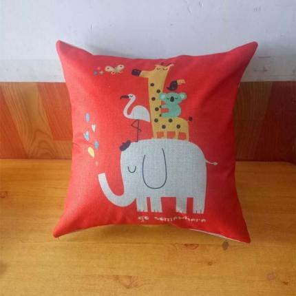 91家纺网 家纺一手货源 找家纺 （总）新款赠品亚麻抱枕来图定制LOGO