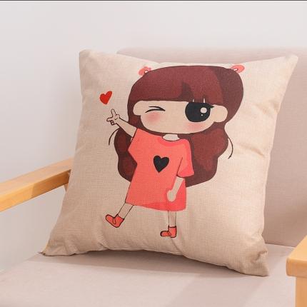 91家纺网 家纺一手货源 找家纺 （总）新款赠品亚麻抱枕来图定制LOGO