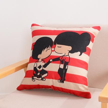 91家纺网 家纺一手货源 找家纺 （总）新款赠品亚麻抱枕来图定制LOGO