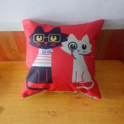 91家纺网 家纺一手货源 找家纺 （总）新款赠品亚麻抱枕来图定制LOGO