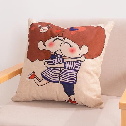 91家纺网 家纺一手货源 找家纺 （总）新款赠品亚麻抱枕来图定制LOGO