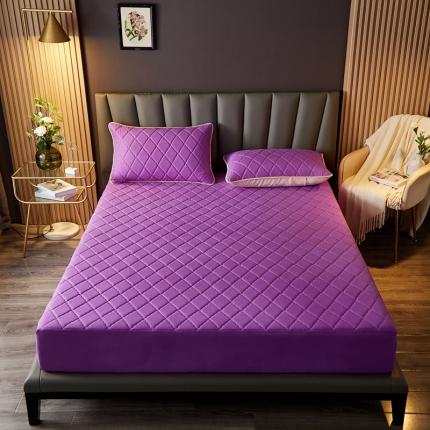 91家纺网 家纺一手货源 找家纺 花言狐语 2025新款水洗棉防水隔尿夹棉床笠 紫色