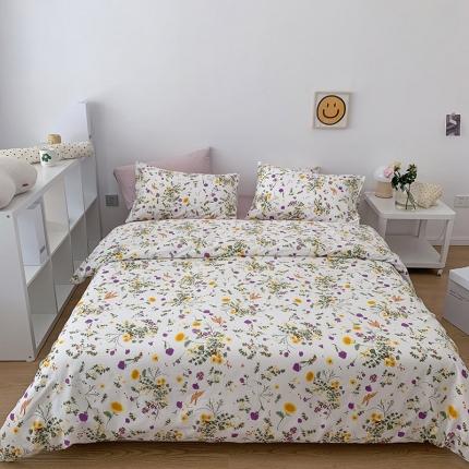 尺素 全棉40支喷气13372韩国ins设计师四件套 花舞