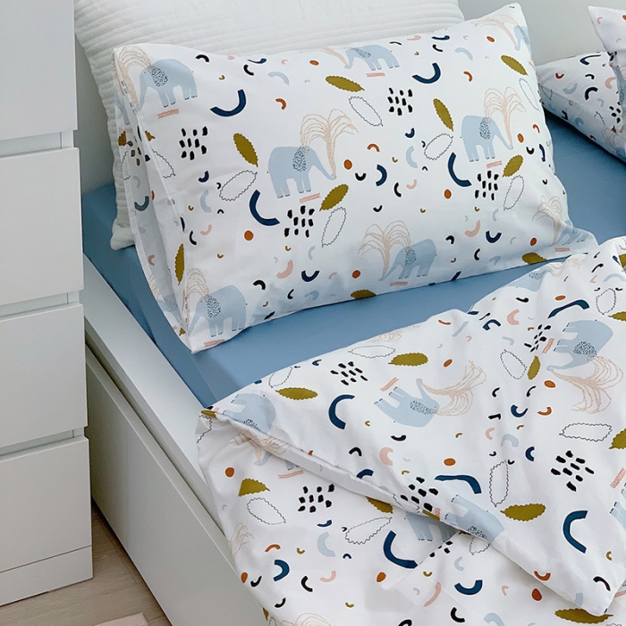 91家纺网 家纺一手货源 找家纺 尺素 全棉40支喷气13372韩国ins设计师四件套 涂鸦