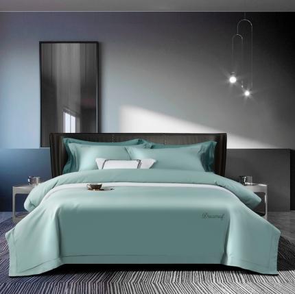 91家纺网 家纺一手货源 找家纺 （总）玖玖爱2021新款100支纯色埋绳刺绣贡缎长绒棉四件套