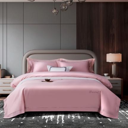 91家纺网 家纺一手货源 找家纺 （总）玖玖爱2021新款100支纯色埋绳刺绣贡缎长绒棉四件套