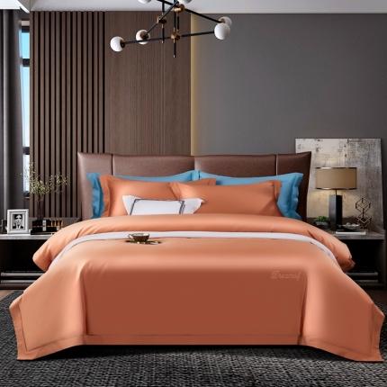 91家纺网 家纺一手货源 找家纺 （总）玖玖爱2021新款100支纯色埋绳刺绣贡缎长绒棉四件套