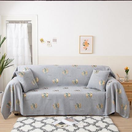 91家纺网 家纺一手货源 找家纺 启博家纺 2021全盖雪尼尔沙发巾沙发垫沙发套沙发罩 灰色羽毛
