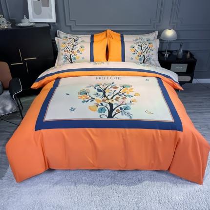 91家纺网 家纺一手货源 找家纺 （总）金爱家 2021新款大版磨毛花卉系列四件套