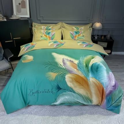 91家纺网 家纺一手货源 找家纺 （总）金爱家 2021新款大版磨毛花卉系列四件套