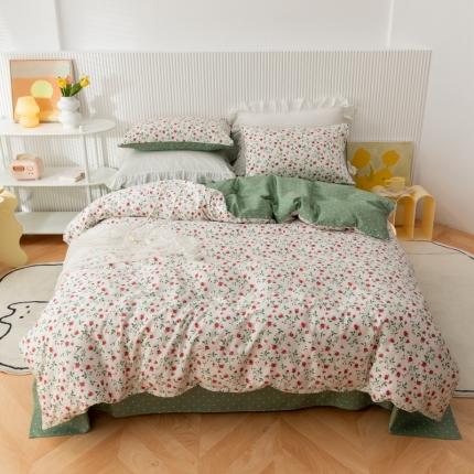 金丝鸟家纺 2021新款花卉全棉四件套 法尔曼