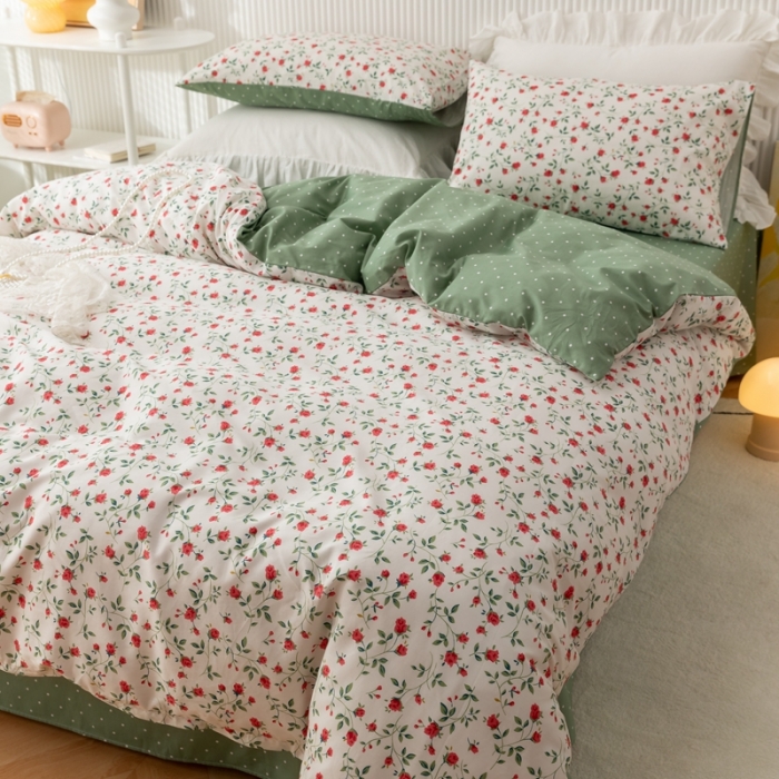 91家纺网 家纺一手货源 找家纺 金丝鸟家纺 2021新款花卉全棉四件套 法尔曼