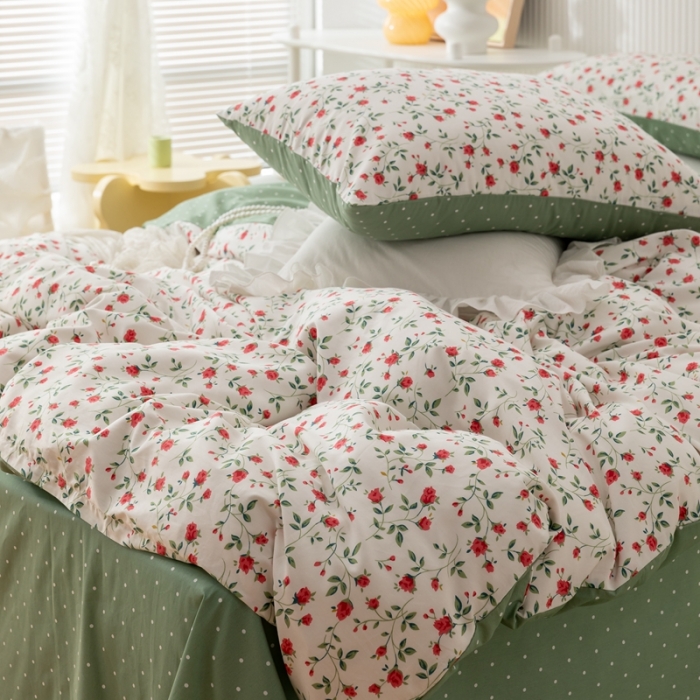 91家纺网 家纺一手货源 找家纺 金丝鸟家纺 2021新款花卉全棉四件套 法尔曼