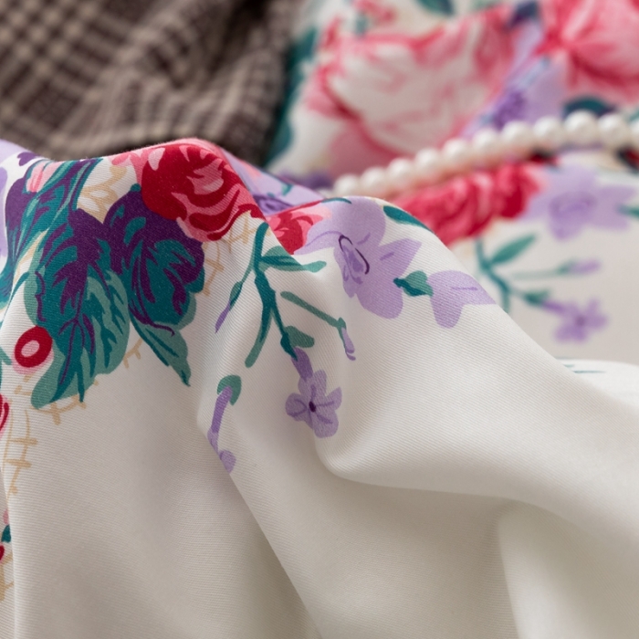 91家纺网 家纺一手货源 找家纺 金丝鸟家纺 2021新款花卉全棉四件套 花满庭