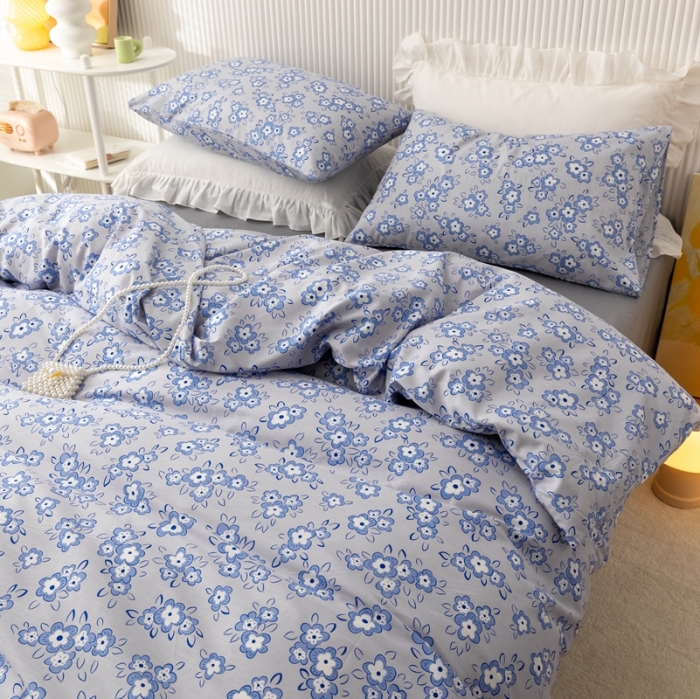 91家纺网 家纺一手货源 找家纺 金丝鸟家纺 2021新款花卉全棉四件套 觅觅花园