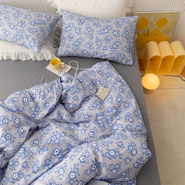 91家纺网 家纺一手货源 找家纺 金丝鸟家纺 2021新款花卉全棉四件套 觅觅花园